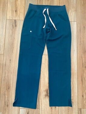 Figs Women's Teal Drawstring Scrub Pants with Pink tie for Hospital/ Dental